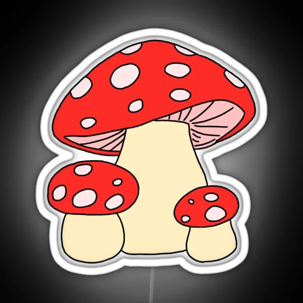 Mushrooms Red Aesthetic Indie RGB Neon Sign