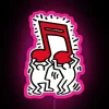 RGB Color-Changing Music Note Haring Pop Art Neon Sign Display