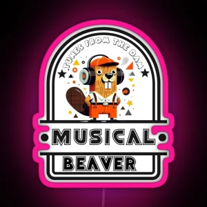 Musical Beaver Tunes From The Dam From Egyape Artists RGB Neon Sign