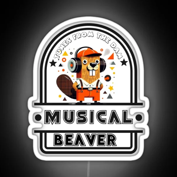 Musical Beaver Tunes From The Dam From Egyape Artists RGB Neon Sign