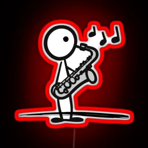 Musical Stickman Saxophone Edition RGB Neon Sign