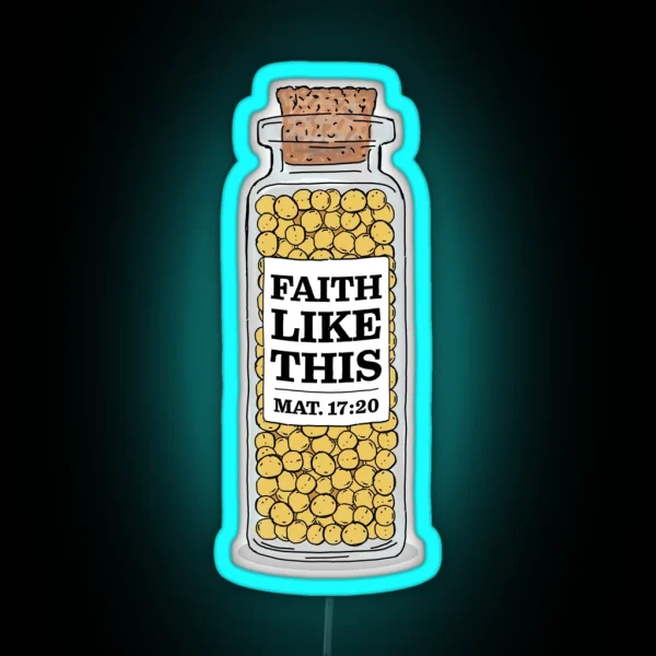 Mustard Seed Bible Verse Illustration Matthew RGB Neon Sign