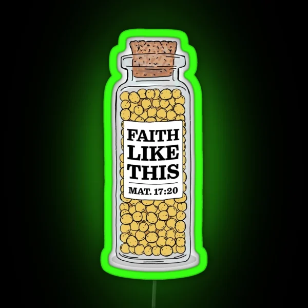Mustard Seed Bible Verse Illustration Matthew RGB Neon Sign