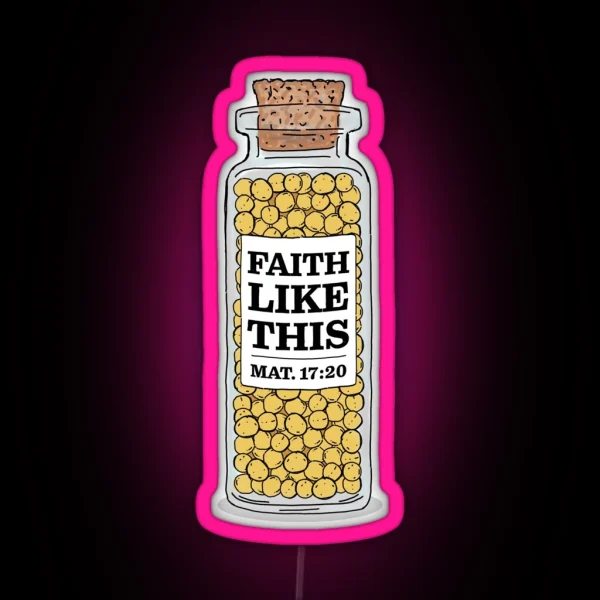 Mustard Seed Bible Verse Illustration Matthew RGB Neon Sign