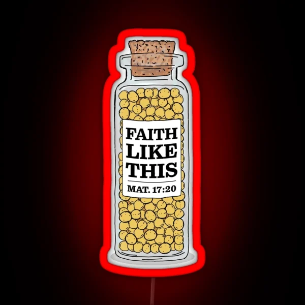 Mustard Seed Bible Verse Illustration Matthew RGB Neon Sign