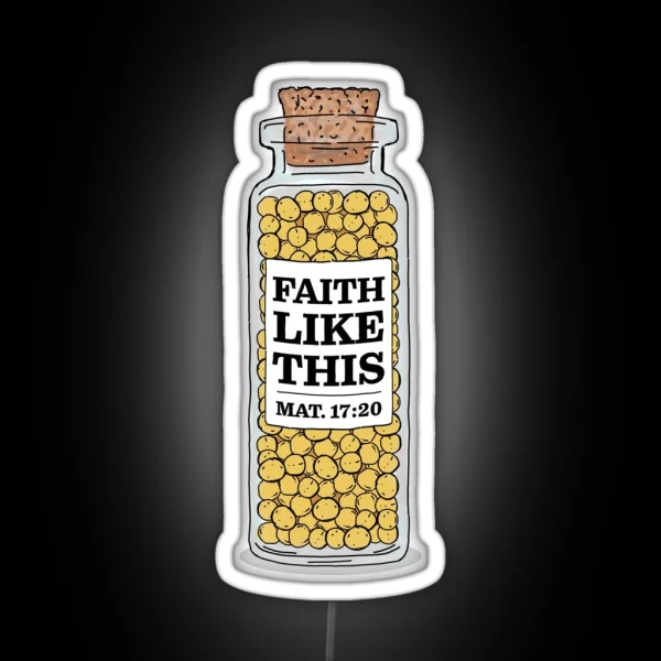 Mustard Seed Bible Verse Illustration Matthew RGB Neon Sign