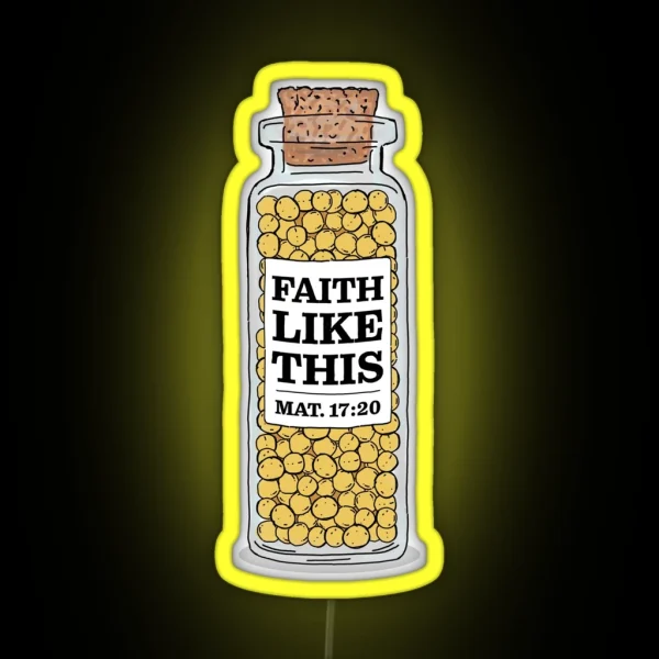 Mustard Seed Bible Verse Illustration Matthew RGB Neon Sign
