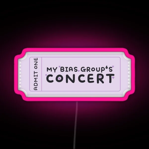 My Bias Group S Concert Ticket For Kpop Fans RGB Neon Sign