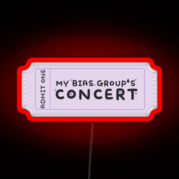 My Bias Group S Concert Ticket For Kpop Fans RGB Neon Sign