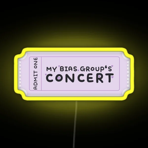 My Bias Group S Concert Ticket For Kpop Fans RGB Neon Sign