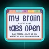 Vibrant RGB neon sign depicting cluttered brain with too many tabs.