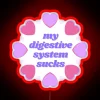 Neon warning sign declaring your gut health is subpar.