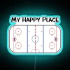 Neon hockey themed wall decor for home and office spaces