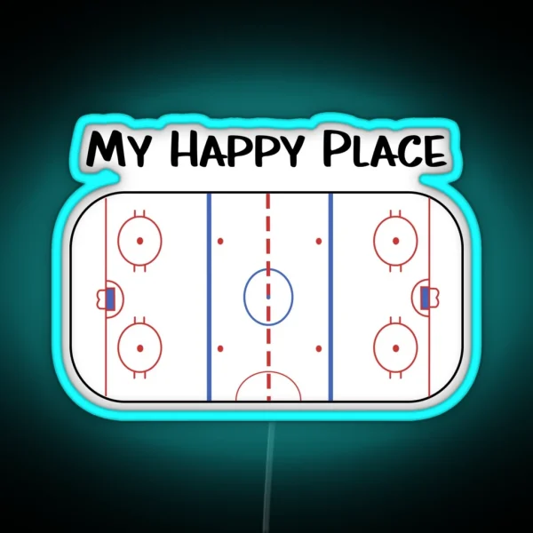 My Happy Place Hockey RGB Neon Sign