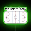 Modern Hockey Decor with Vibrant RGB Neon Lighting Accent Wall