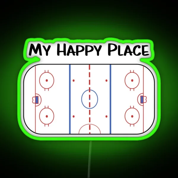 My Happy Place Hockey RGB Neon Sign