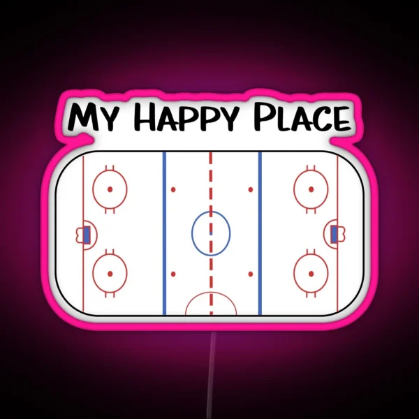 My Happy Place Hockey RGB Neon Sign