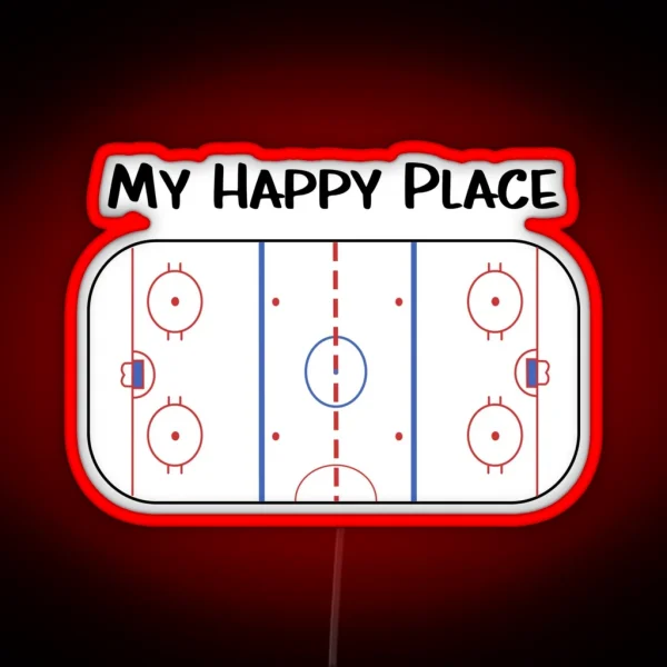 My Happy Place Hockey RGB Neon Sign