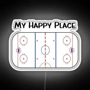 My Happy Place Hockey RGB Neon Sign