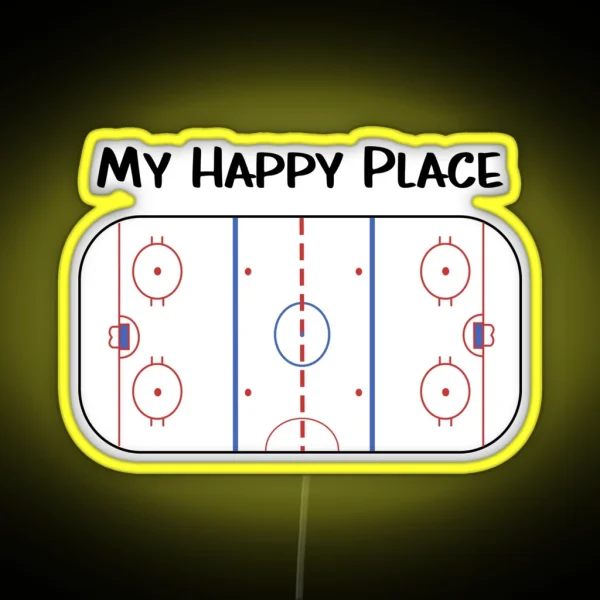 My Happy Place Hockey RGB Neon Sign