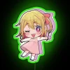 Whimsical RGB Neon Sign Featuring Adorable Hoshino Ruby Character Design