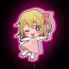 Neon Sign with Cute Cartoon Character and Colorful Ruby Accent".