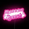 My Job is Just Speech in Neon RGB Colors