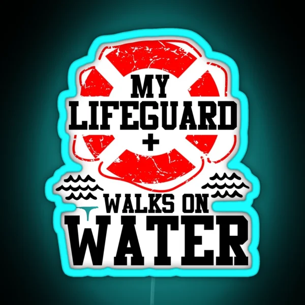 My Lifeguard Walks On Water Christian Christianity RGB Neon Sign