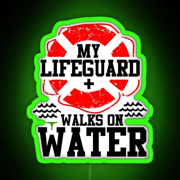 My Lifeguard Walks On Water Christian Christianity RGB Neon Sign