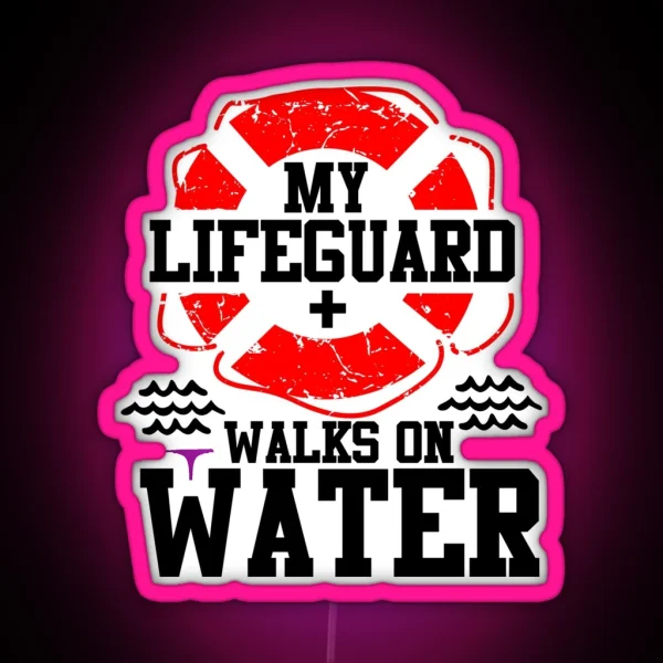My Lifeguard Walks On Water Christian Christianity RGB Neon Sign