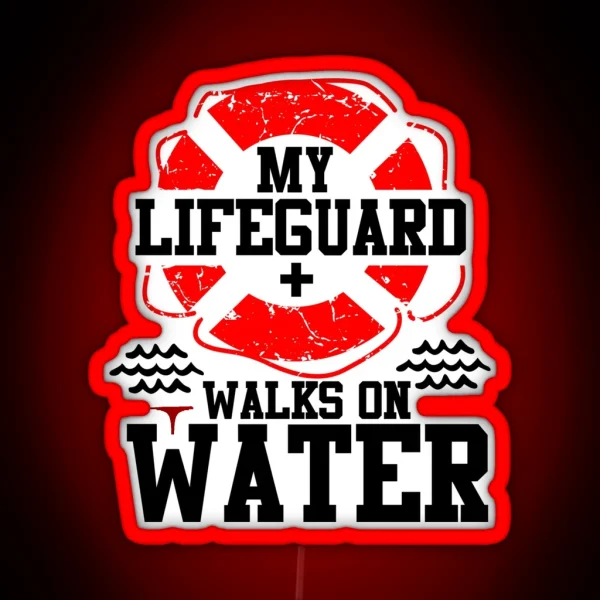 My Lifeguard Walks On Water Christian Christianity RGB Neon Sign