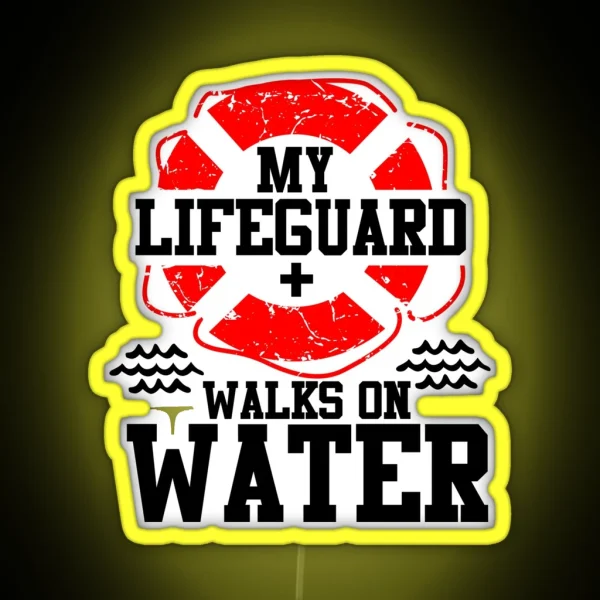 My Lifeguard Walks On Water Christian Christianity RGB Neon Sign