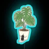 Vibrant RGB Neon Sign Humorously References Plant Hydration Habits Home Decor