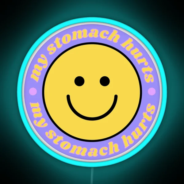 My Stomach Hurts Purple Smiley RGB Neon Sign