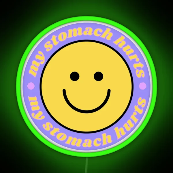 My Stomach Hurts Purple Smiley RGB Neon Sign