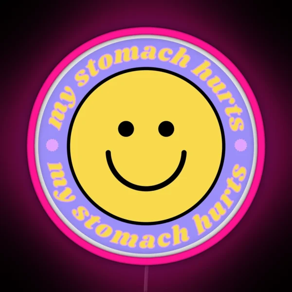My Stomach Hurts Purple Smiley RGB Neon Sign