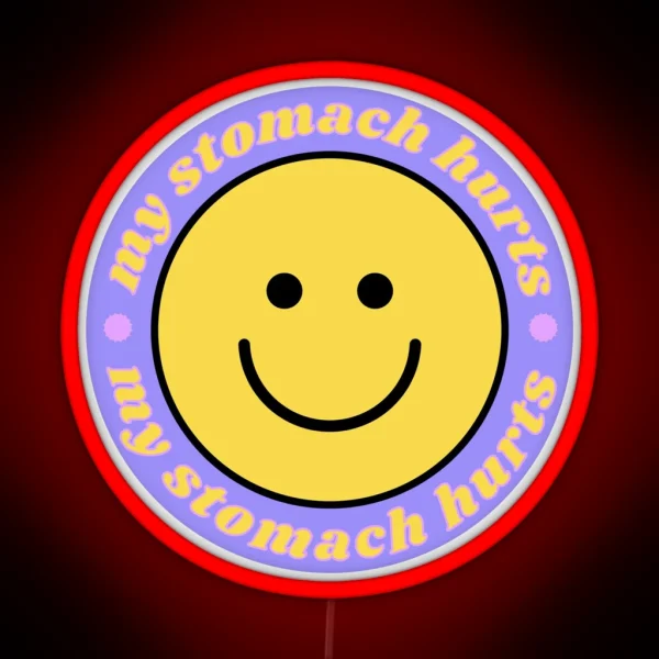 My Stomach Hurts Purple Smiley RGB Neon Sign