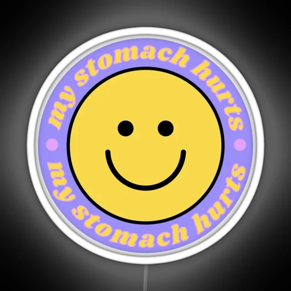 My Stomach Hurts Purple Smiley RGB Neon Sign