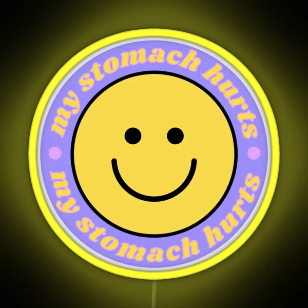 My Stomach Hurts Purple Smiley RGB Neon Sign