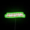 Neon RGB lighted distressed wall art with humorous inspirational quote message