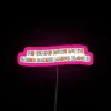 RGB neon sign with motivational quote and colorful digital art.