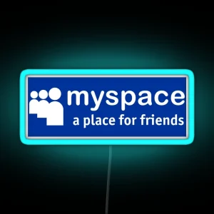 Myspace Logo Blue RGB Neon Sign