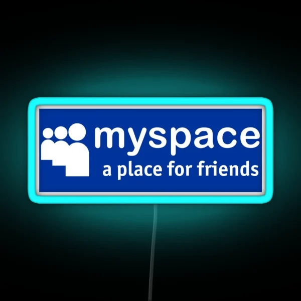 Myspace Logo Blue RGB Neon Sign