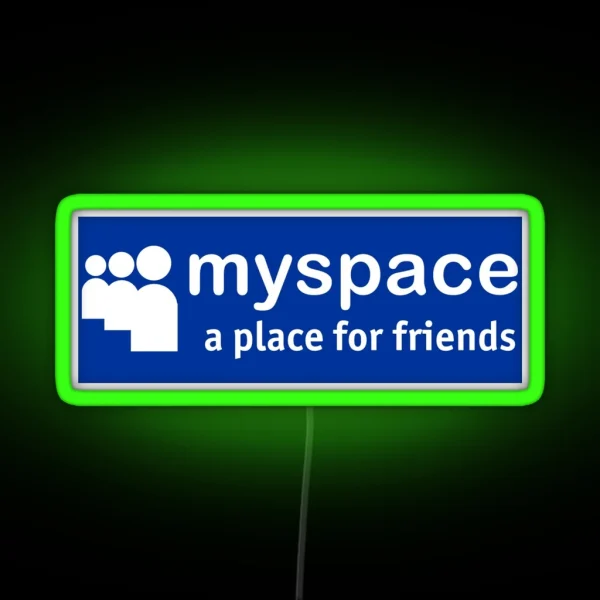 Myspace Logo Blue RGB Neon Sign