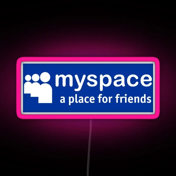 Myspace Logo Blue RGB Neon Sign