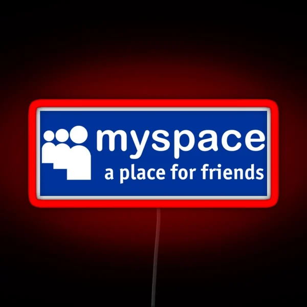 Myspace Logo Blue RGB Neon Sign