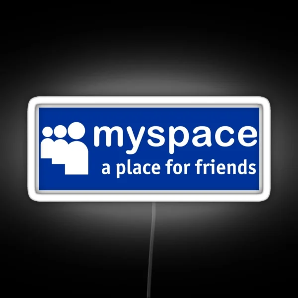 Myspace Logo Blue RGB Neon Sign