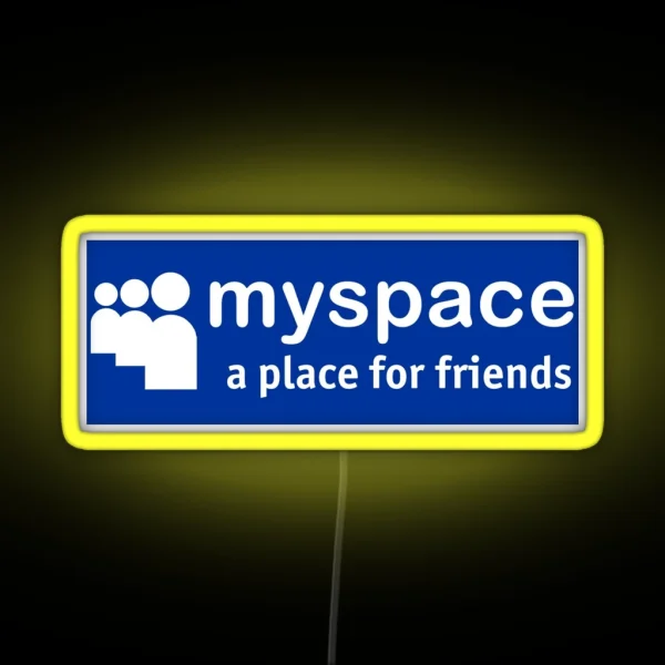 Myspace Logo Blue RGB Neon Sign