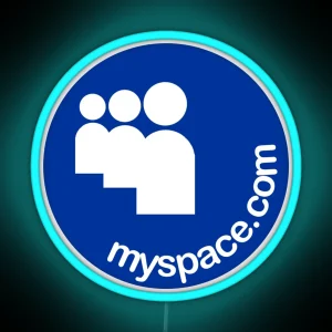 Myspace Logo Minimal Blue RGB Neon Sign