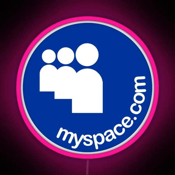 Myspace Logo Minimal Blue RGB Neon Sign